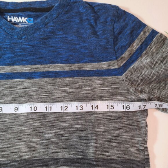 Tony Hawk Colorblock Striped Blue & Gray Tee – Size L (Fits M) - Picture 7 of 8